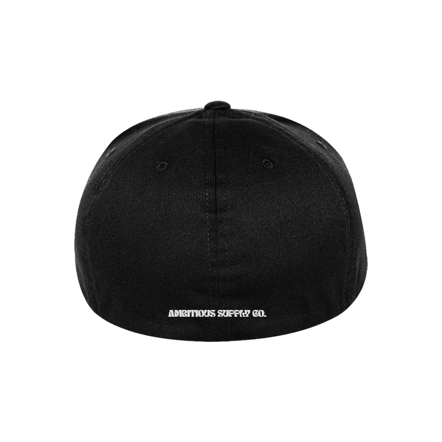 Hat - "WIND PEACE" Black Embroidered FlexFit