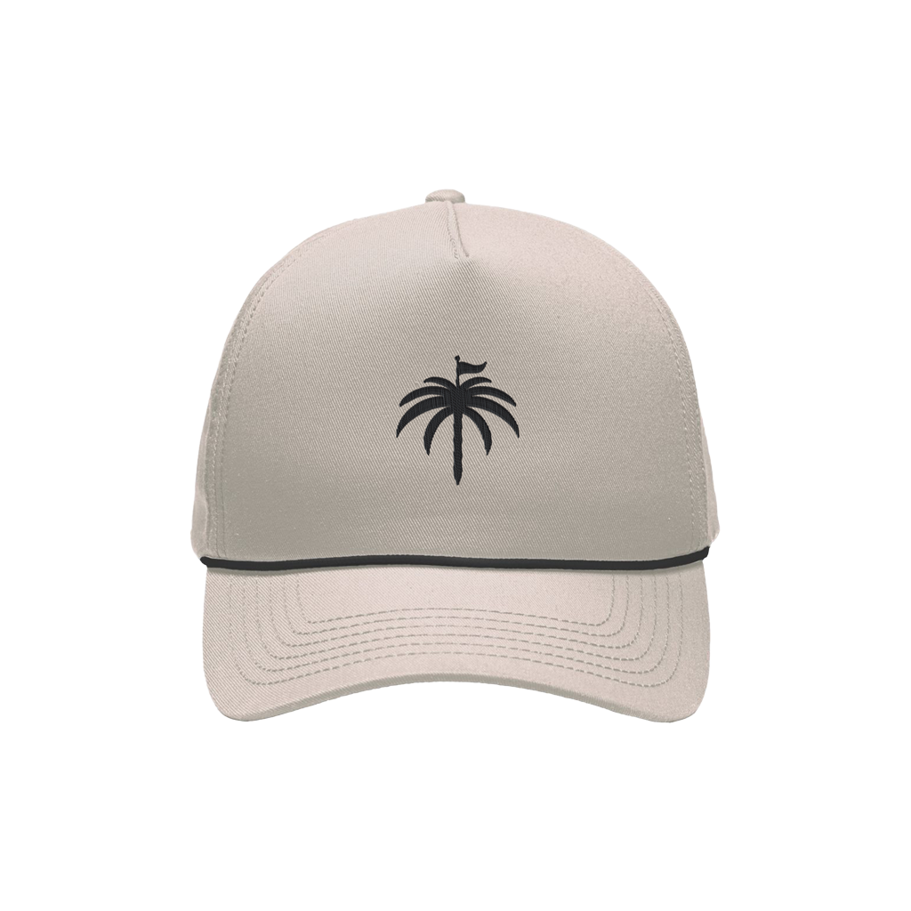 Hat - "PalmPin" Khaki Rope Heritage Embroidered Snapback