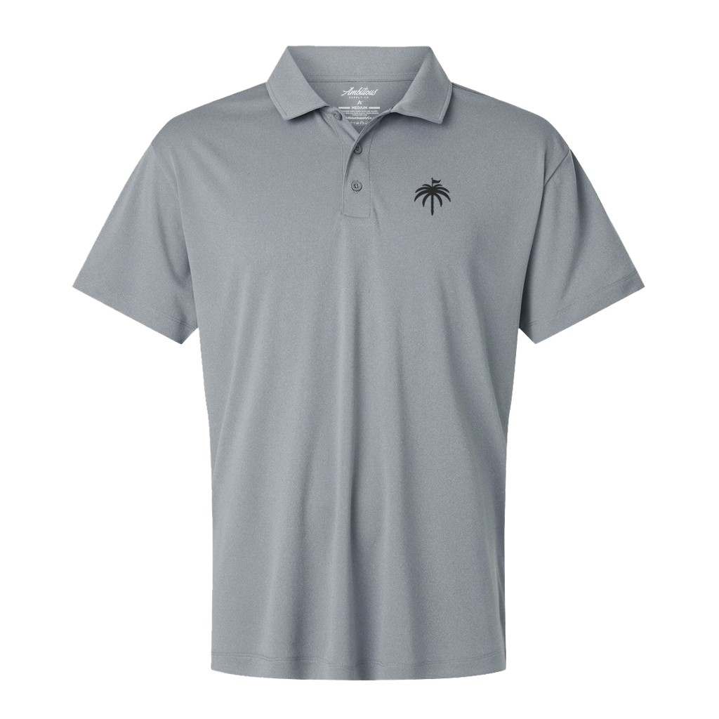 "PalmPin" Steel Embroidered Performance Polo