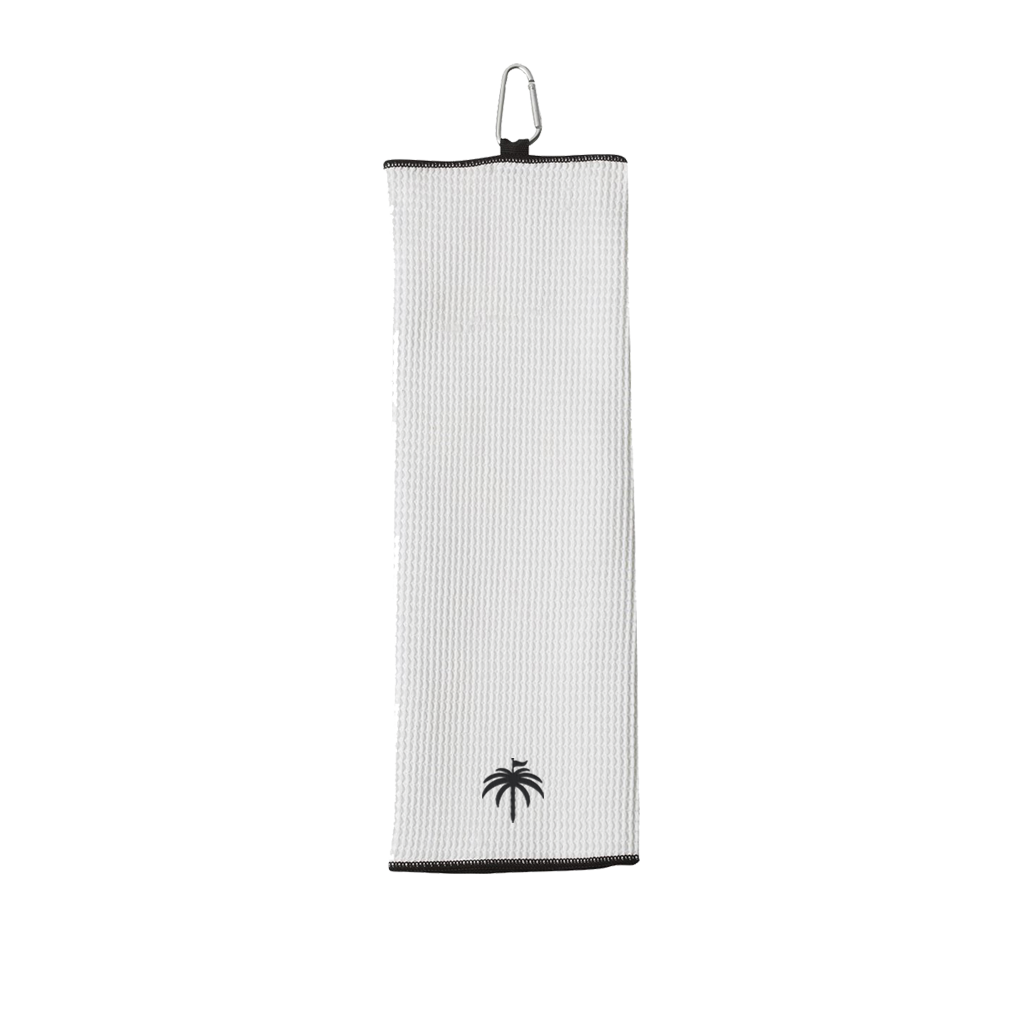 Towel - "PalmPin" White Embroidered Golf Towel