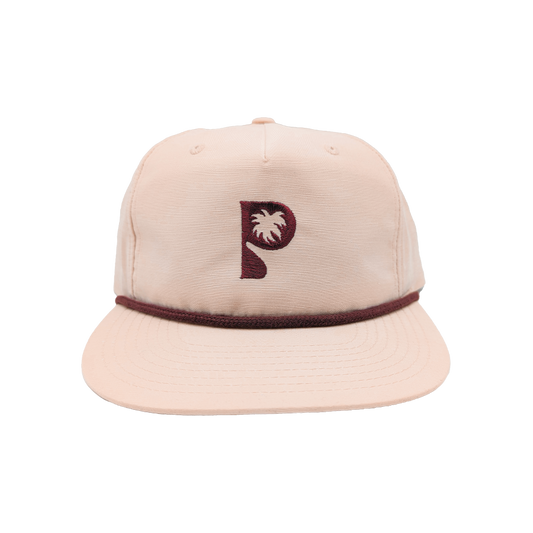 Hat - "PS Palm" Pale Peach/Maroon Umpqua Embroidered Snapback