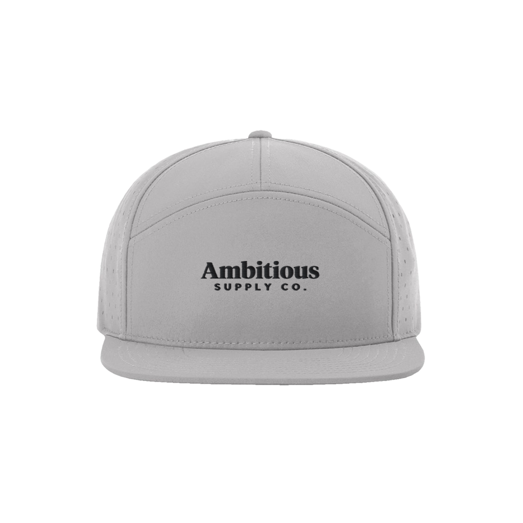 Hat - "Tiempos Mark" Grey Embroidered Seven-Panel Cannon Cap