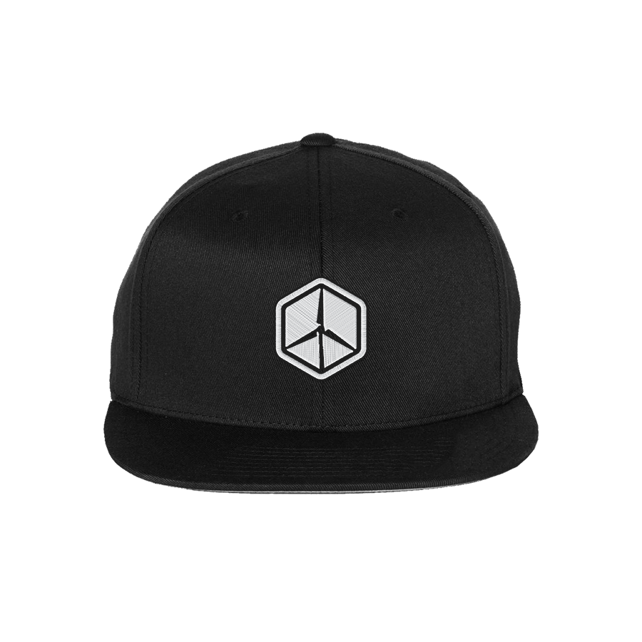 Hat - "WIND PEACE" Black Embroidered FlexFit
