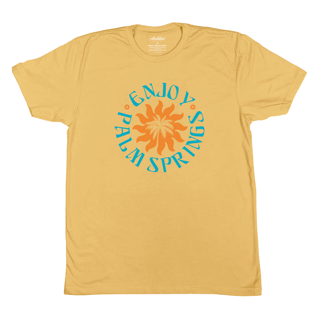 "Enjoy Palm Springs" Heather Banana T-Shirt