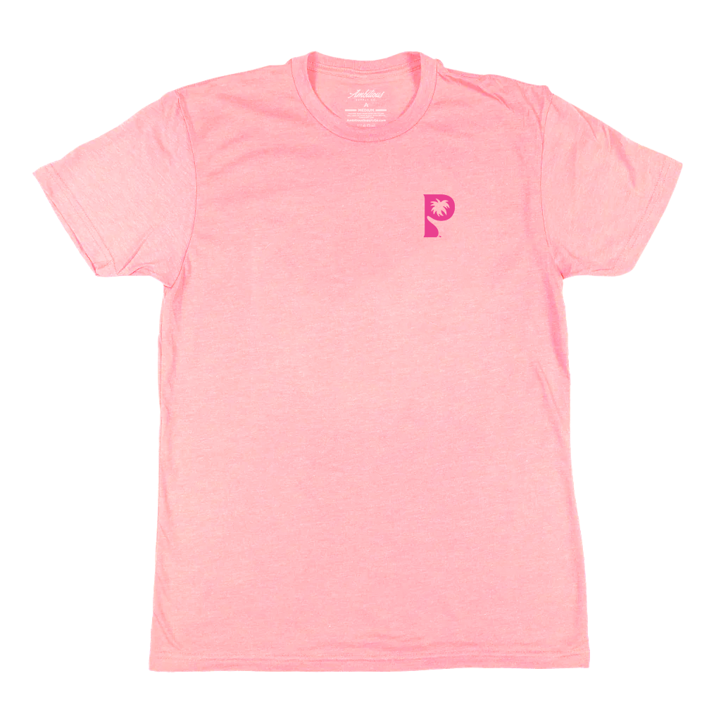 "Palm Springs Palm" Heather Light Pink T-Shirt