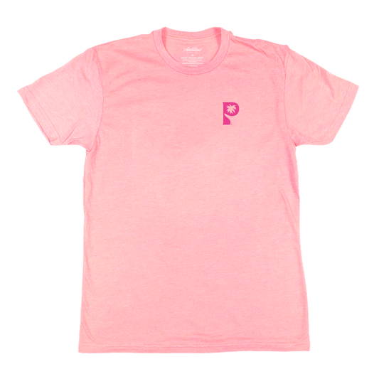 "Palm Springs Palm" Heather Light Pink T-Shirt