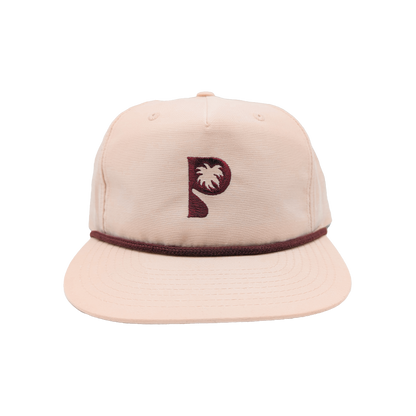 Hat - "Palm Springs Palm" Pale Peach/Maroon Umpqua Embroidered Snapback